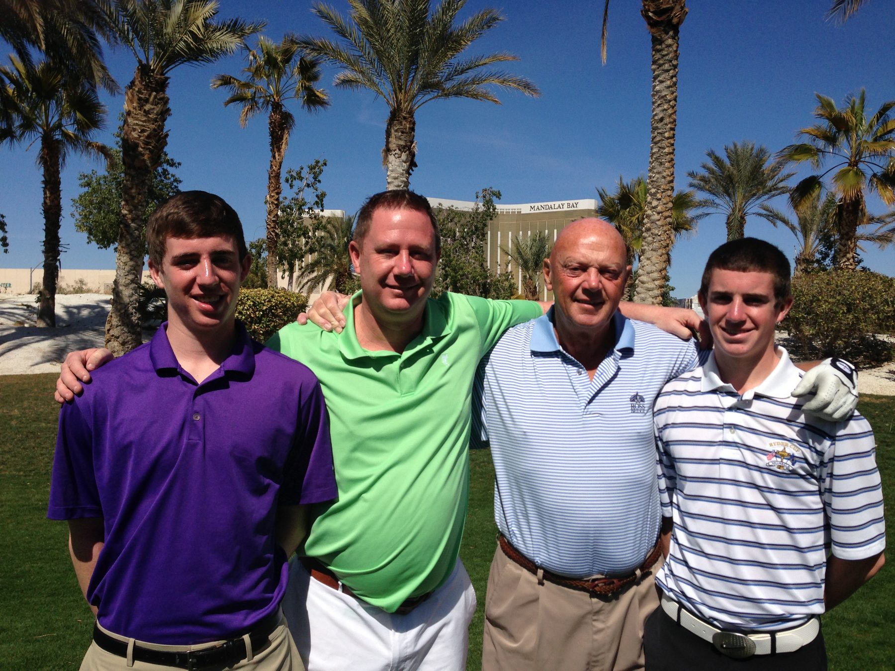 Jordan, me, Dad and Nathan. Mandalay Bay doing the work in the background.